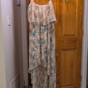 Floral Chiffon High-Low Dress